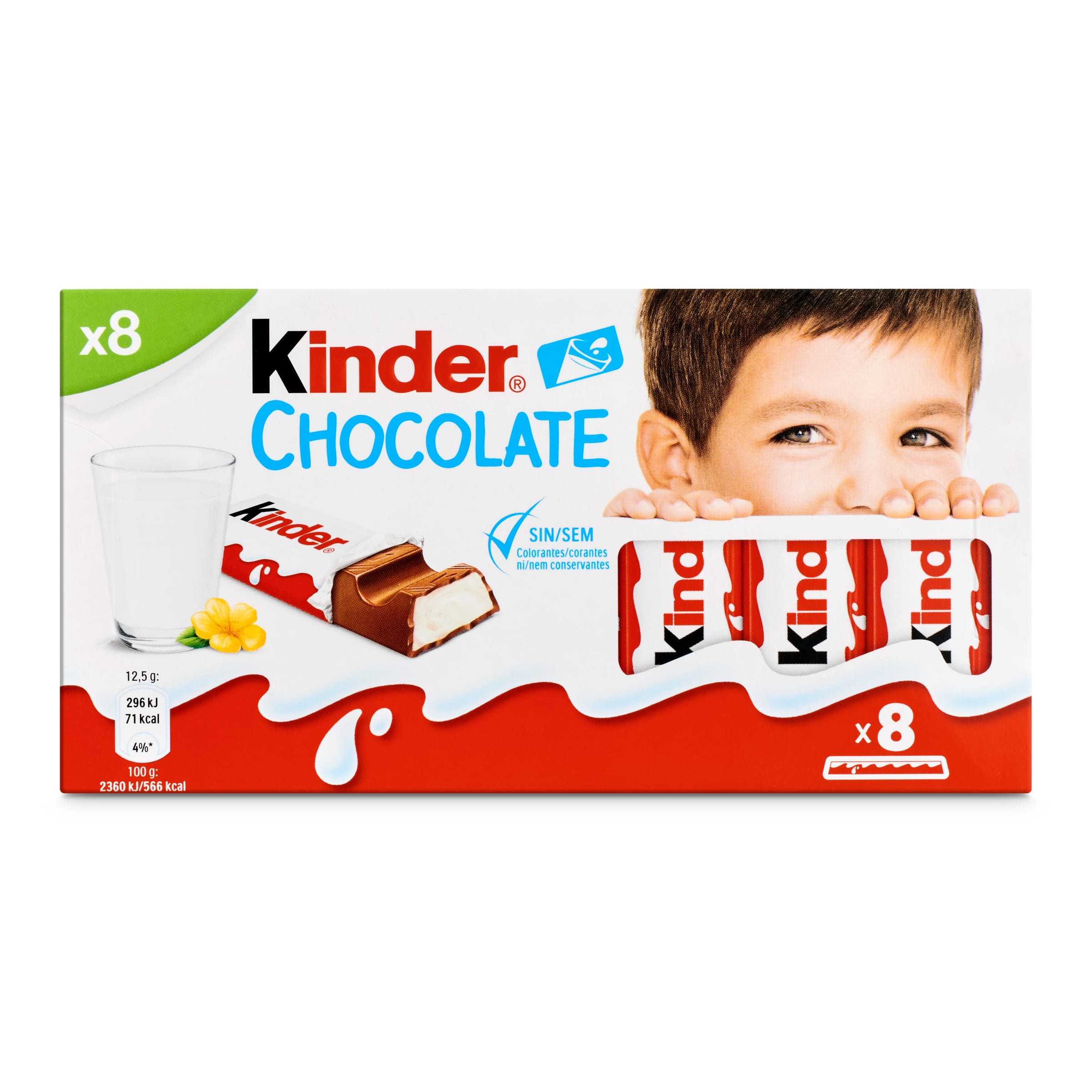 Barritas de chocolate con leche Kinder 100 g