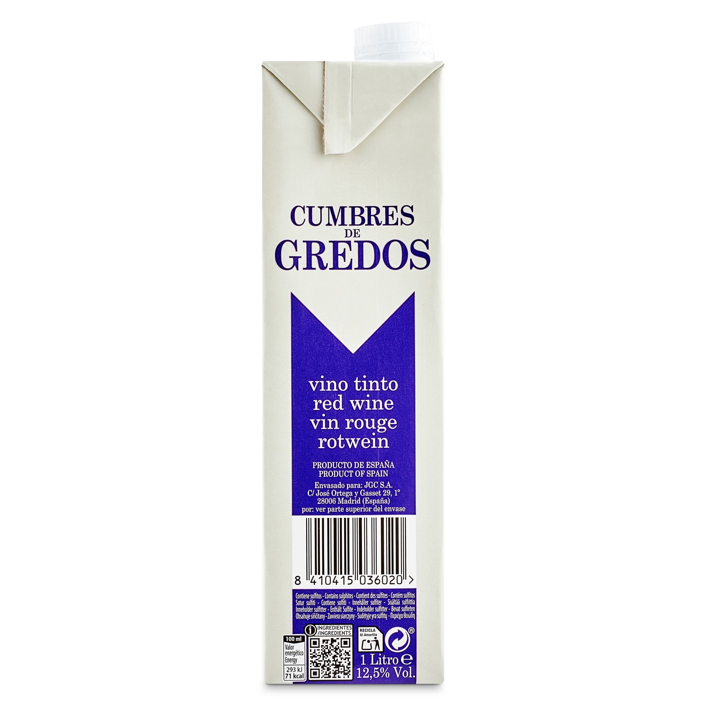 Vino tinto Cumbre de Gredos 1 L