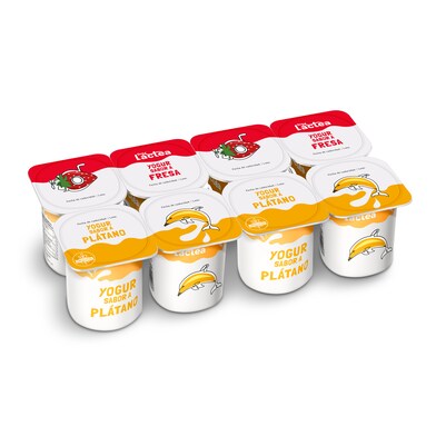 Yogur sabor fresa y plátano Dia Láctea pack 8 x 125 g-0