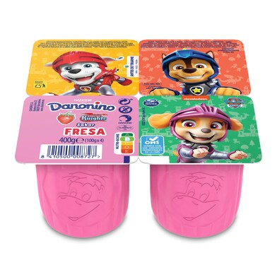 Maxi petit de fresa y plátano DANONINO 4 unidades PACK 400 GR-1 Maxi petit de fresa y plátano DANONINO 4 unidades PACK 400 GR-1