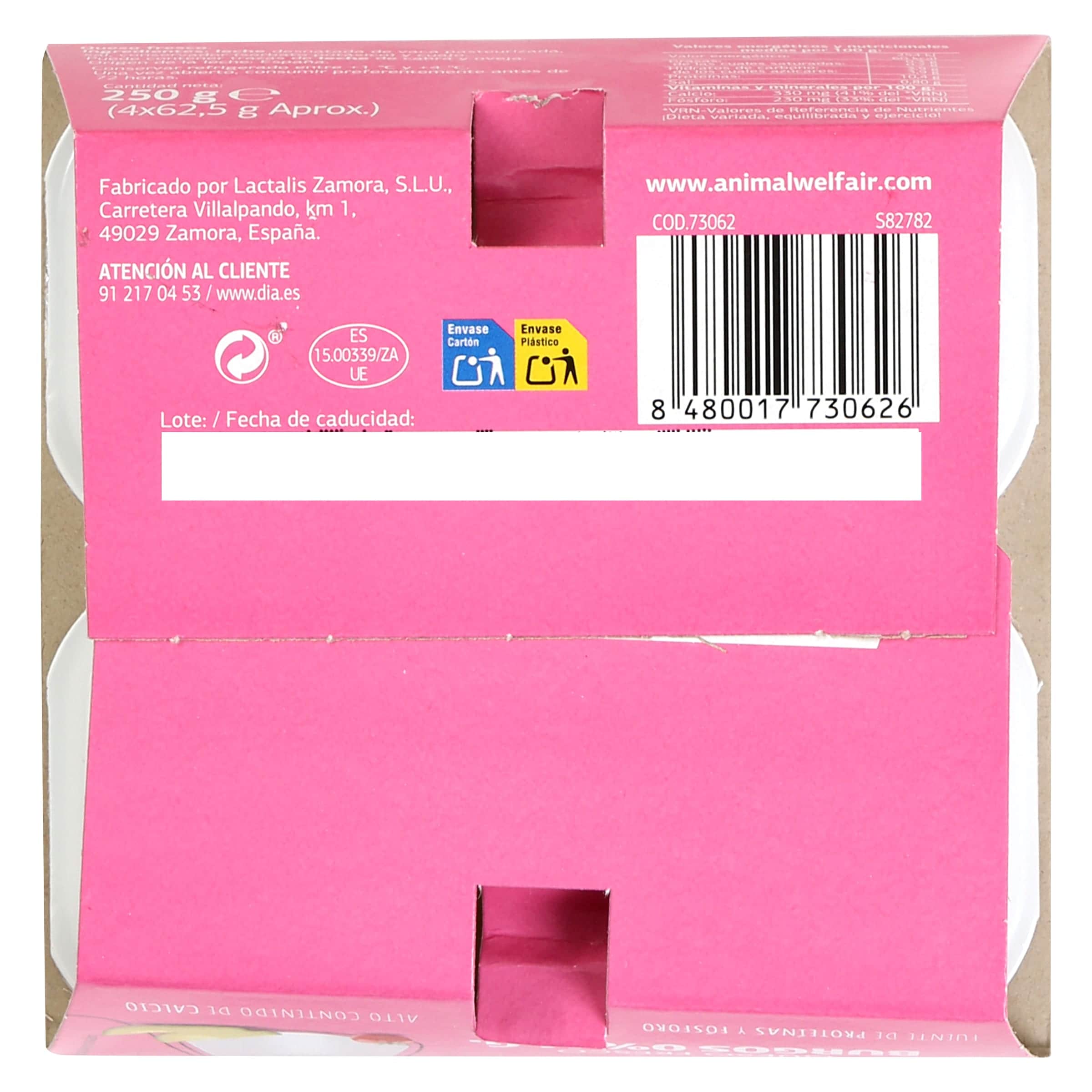 Queso fresco de Burgos 0% M.G. Dia Láctea 4 x 62.5 g