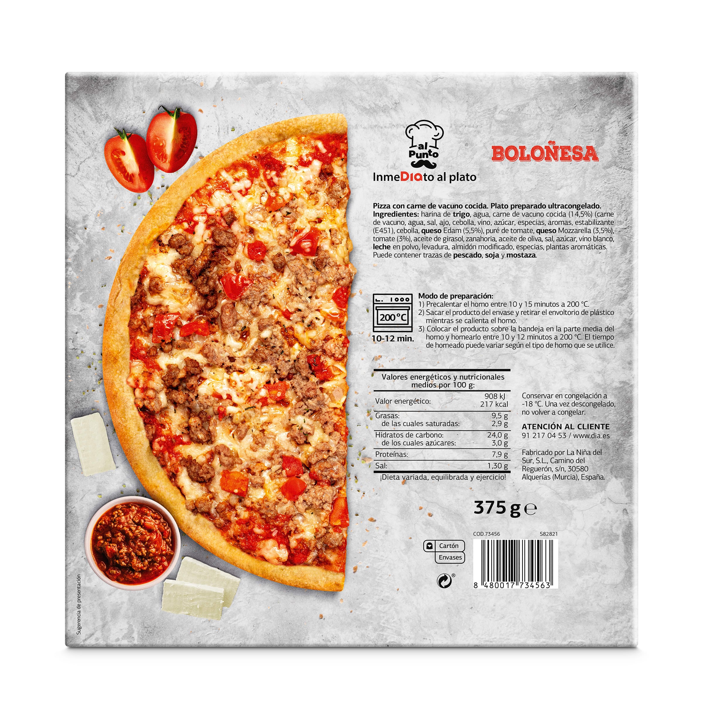 Pizza boloñesa Dia Al Punto 375 g