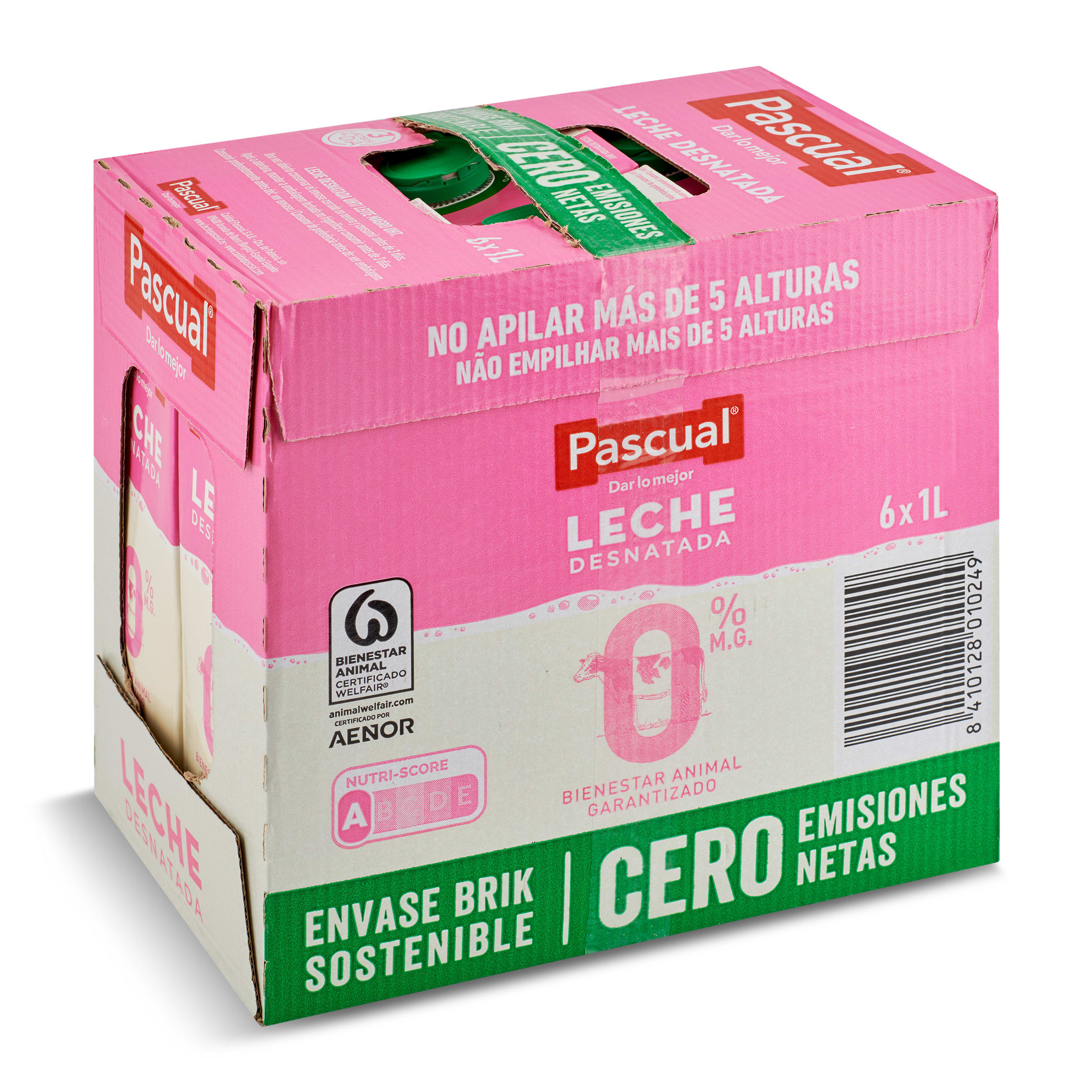 Pascual Pascual Leche de vaca semidesnatada, de bienestar animal  garantizado 6 x 1.5 l