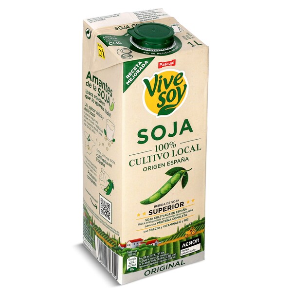 Bebida de Soja Vivesoy Envase 1 L.