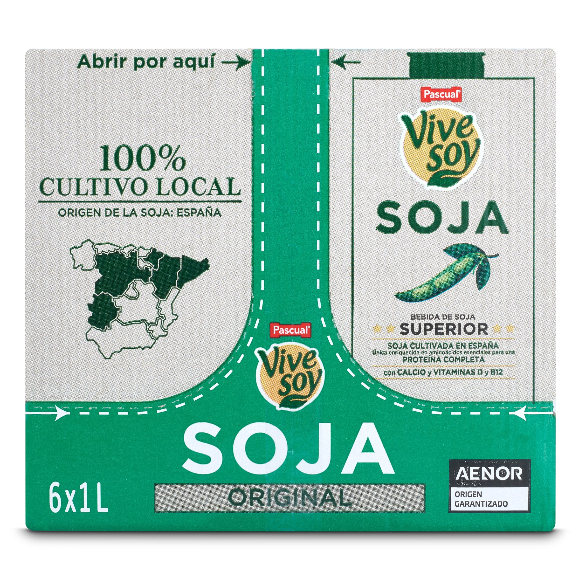 Bebida de soja Pascual Vivesoy pack 6 x 1 L