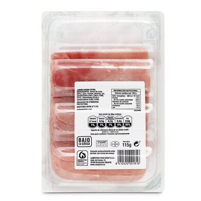 Jamón cocido extra CAMPOFRIO FINISSIMAS SOBRE 115 GR-1 Jamón cocido extra CAMPOFRIO FINISSIMAS SOBRE 115 GR-1