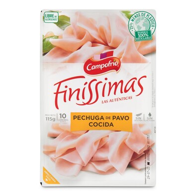 Pechuga de pavo Campofrío Finissimas sobre 115 g-0 Pechuga de pavo Campofrío Finissimas sobre 115 g-0