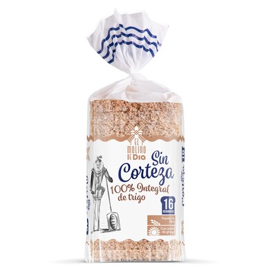 Pan de molde 100% integral sin corteza EL MOLINO DE DIA BOLSA 450 GR-1 Pan de molde 100% integral sin corteza EL MOLINO DE DIA BOLSA 450 GR-1