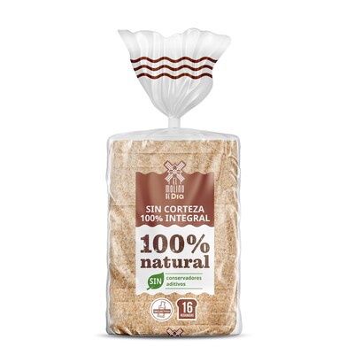 Pan de molde 100% integral sin corteza El molino de Dia bolsa 450 g-0