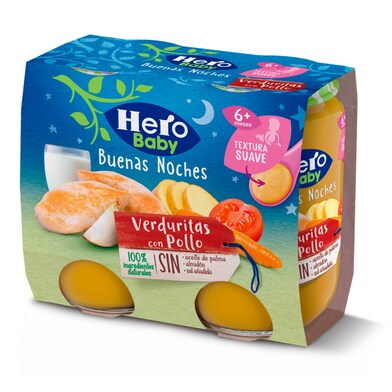 Puré verduritas con pollo Hero frasco 380 g-0