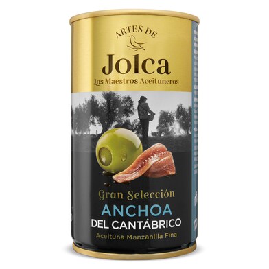 Aceitunas rellenas de anchoa del cantábrico Jolca lata 150 g-0 Aceitunas rellenas de anchoa del cantábrico Jolca lata 150 g-0