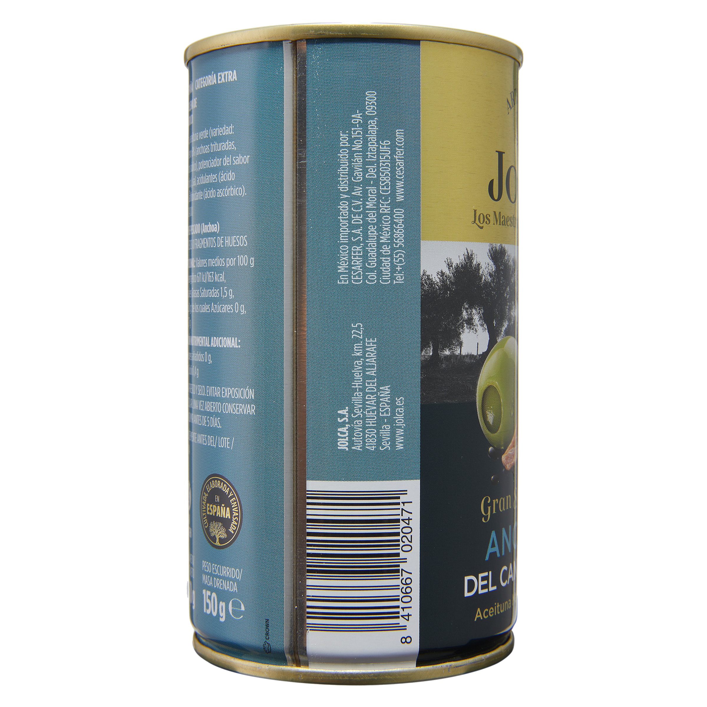 Aceitunas rellenas de anchoa del cantábrico Jolca 150 g