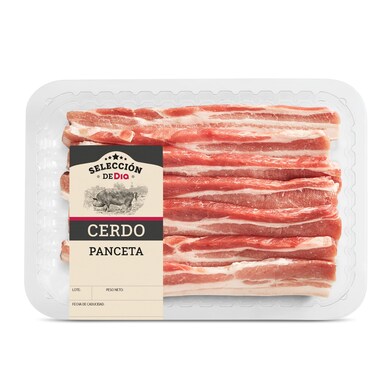 Panceta fileteada de cerdo SELECCION DE DIA BANDEJA 500 GR-1 Panceta fileteada de cerdo SELECCION DE DIA BANDEJA 500 GR-1