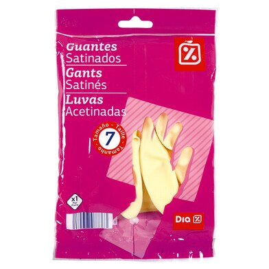 Guantes satinados de látex talla 7 Dia bolsa 2 unidades-0