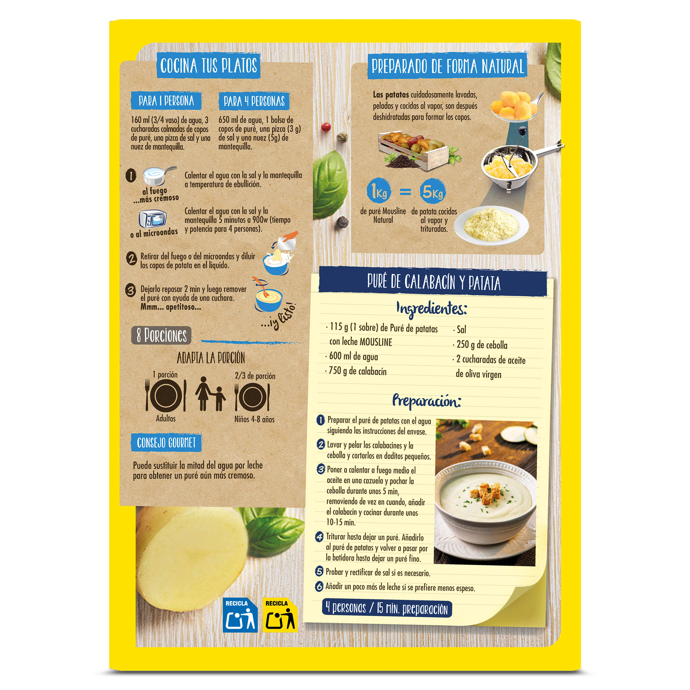 Puré de patatas con leche Mousline 230 g
