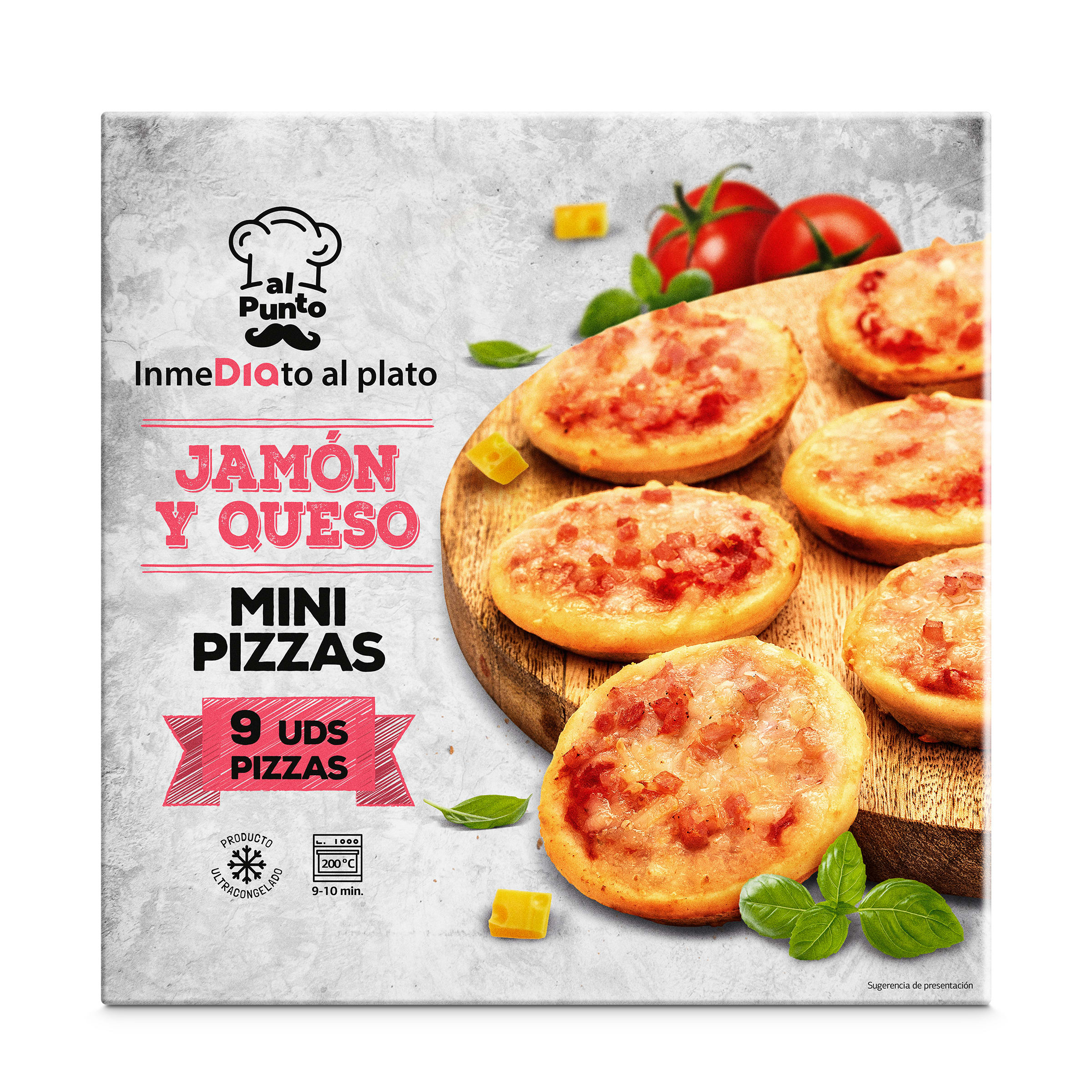 Mini pizzas de jamón y queso Dia Al Punto 270 g