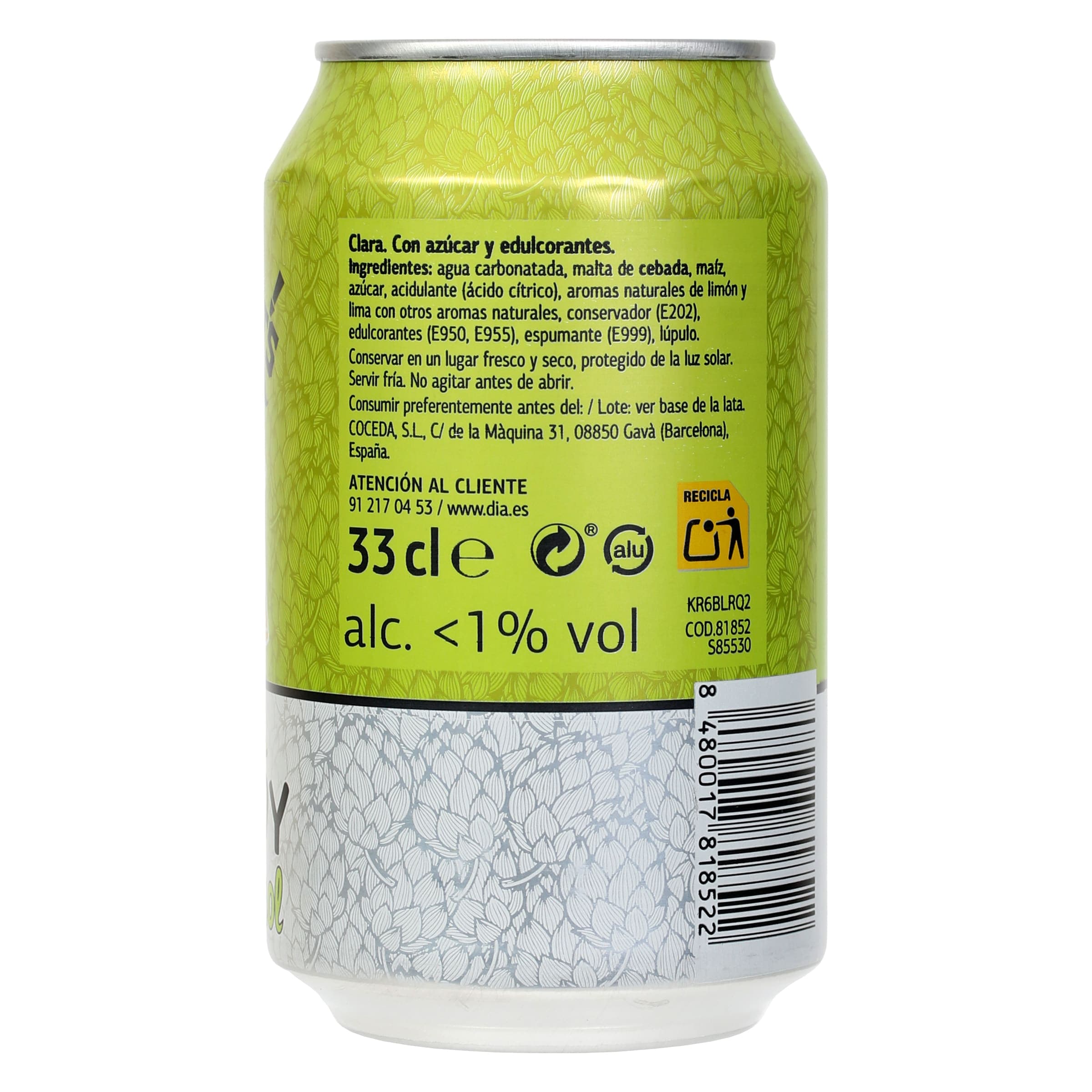 Cerveza shandy sin alcohol Dia Ramblers 33 cl
