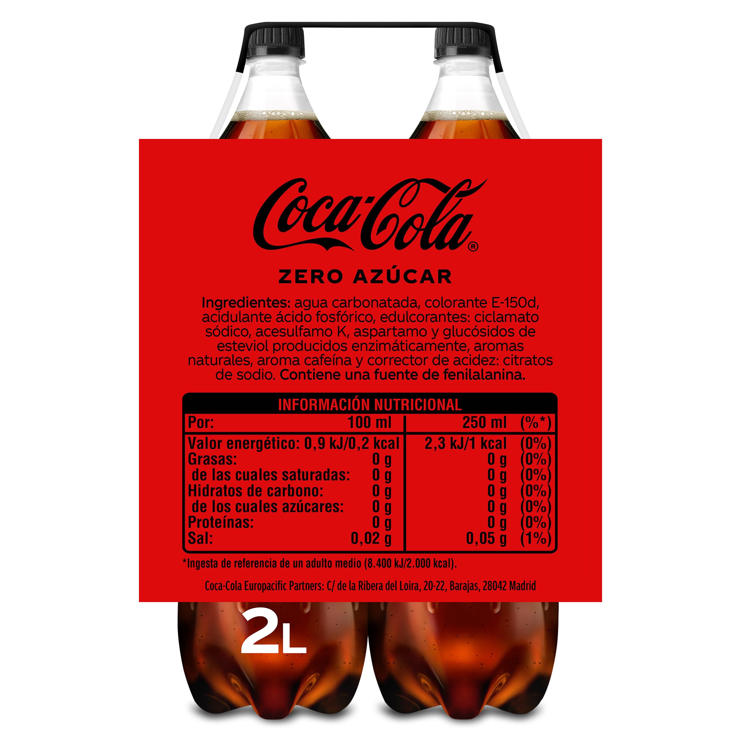Coca-Cola zero azúcar 2 x 2 L