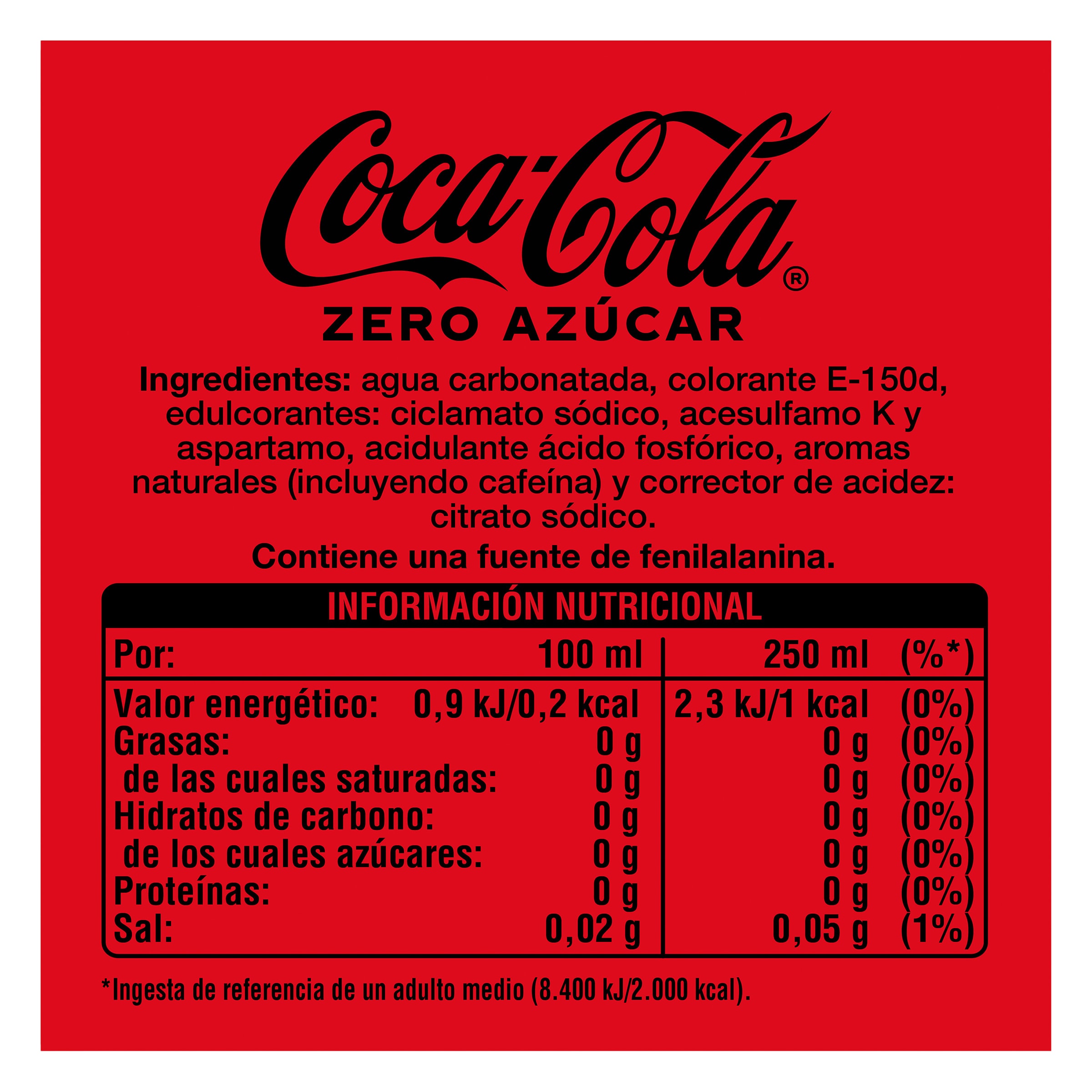 Coca-Cola zero azúcar 500 ml