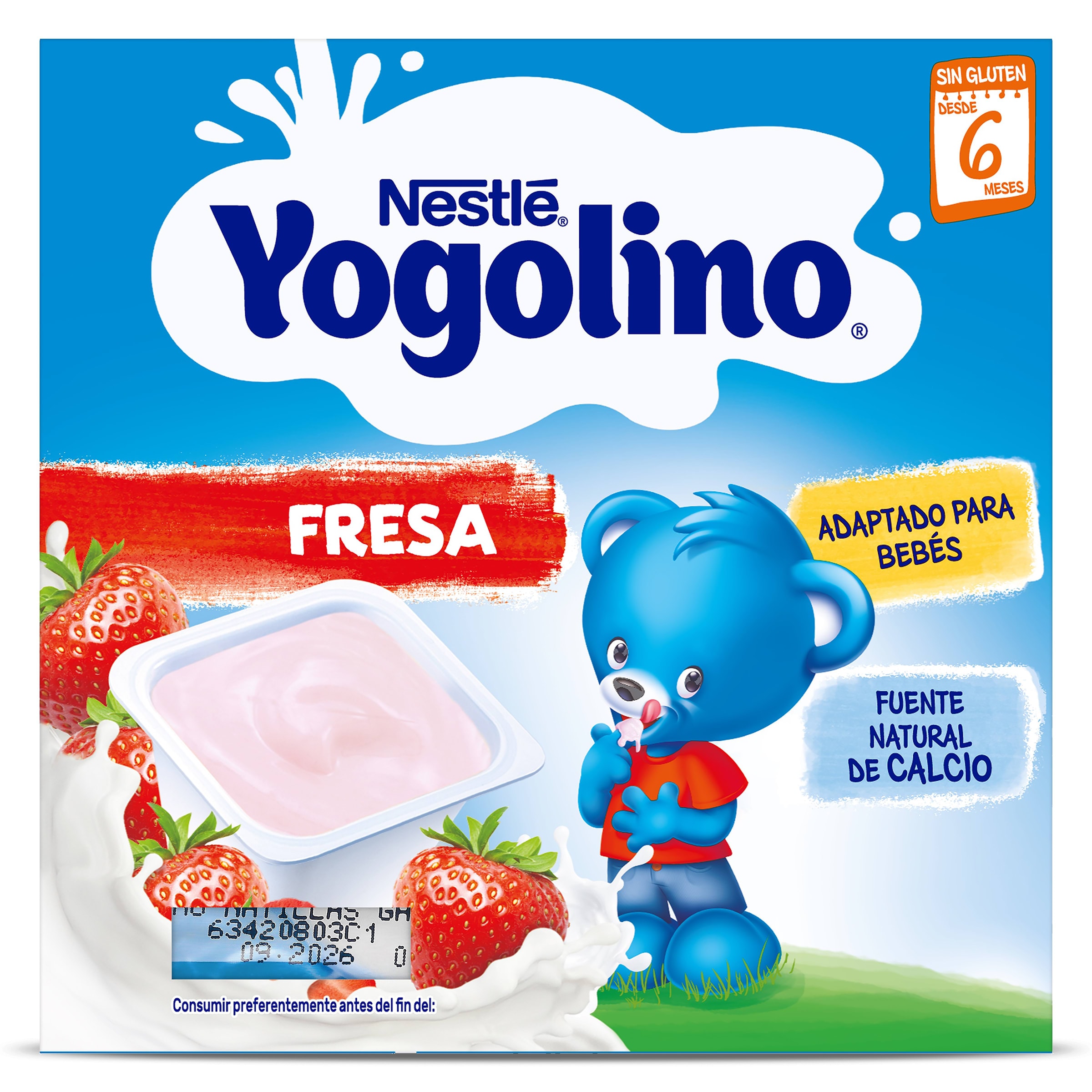 Postre lacteo fresa Nestlé Yogolino 4 x 100 g