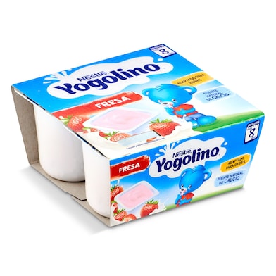 Postre lacteo fresa Nestlé Yogolino pack 4 x 100 g-0