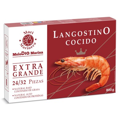 Langostino cocido 24/32 piezas Mari Marinera de Dia caja 800 g-0