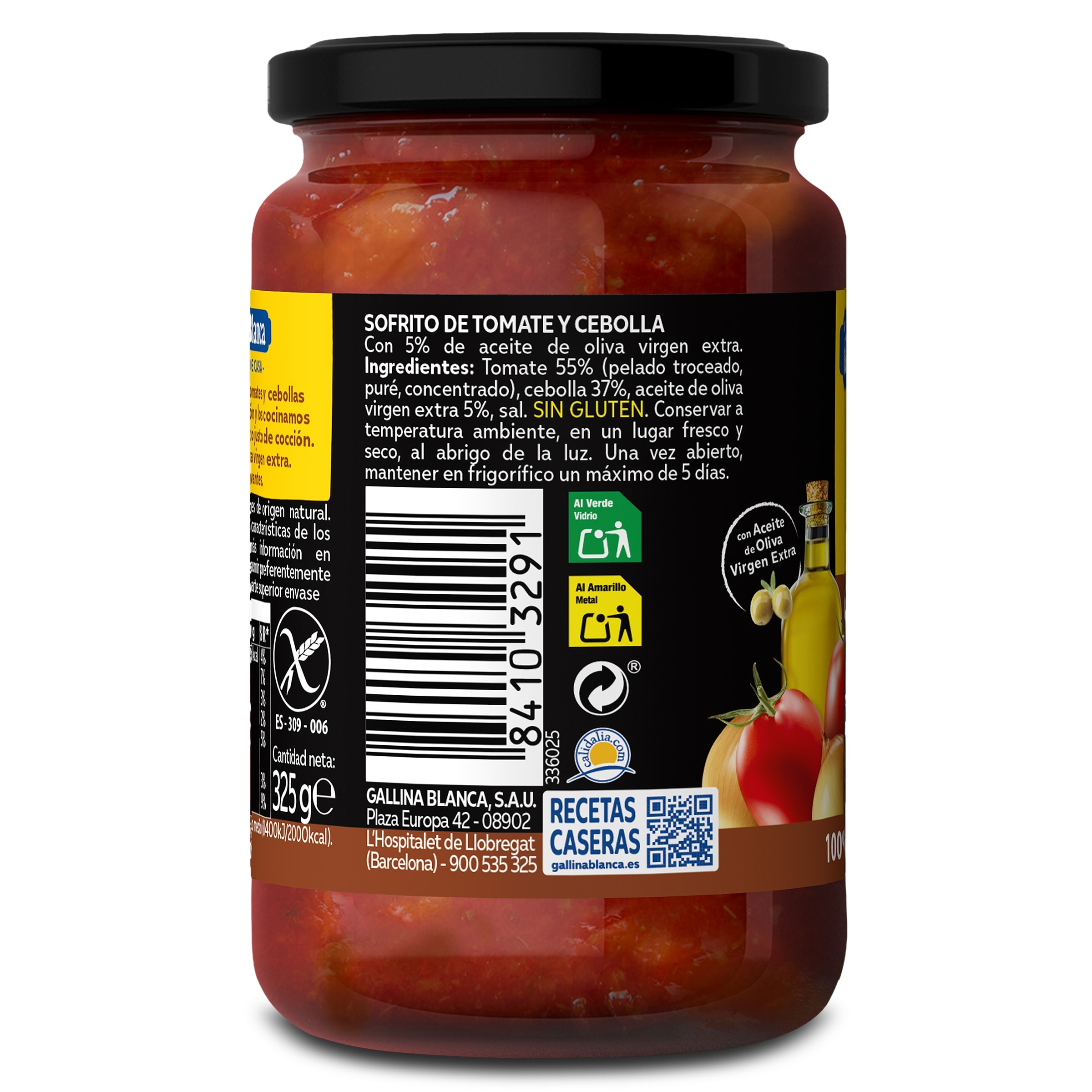 Sofrito de tomate y cebolla Gallina Blanca 325 g