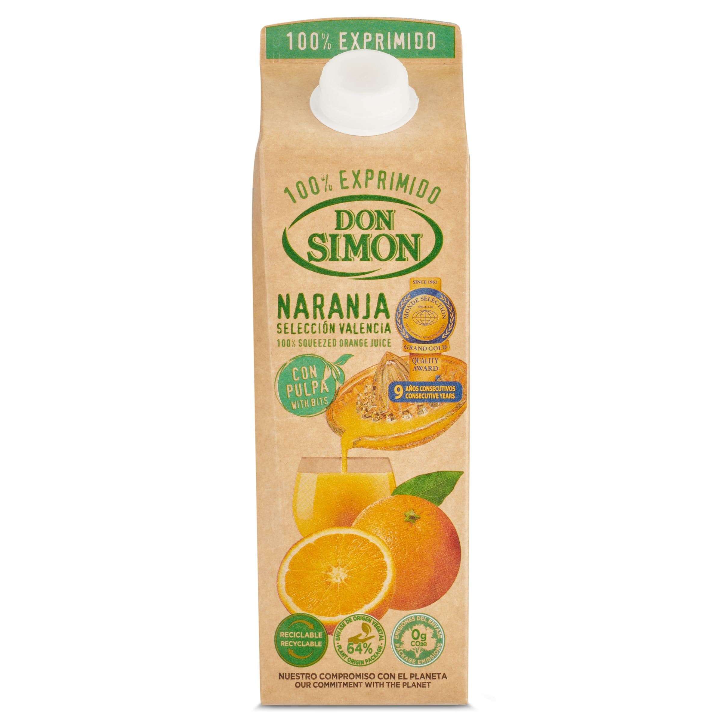 Zumo de naranja con pulpa Don Simón 1 L