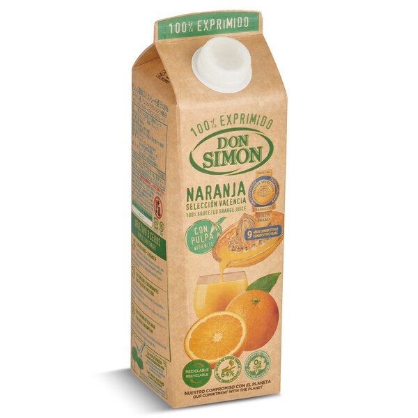 Zumo de Naranja Exprimida con Pulpa Don Simon 1 L.