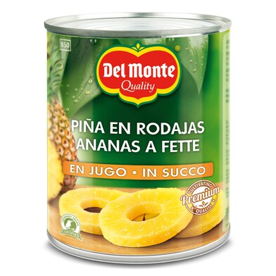 Piña en su jugo en rodajas Del monte lata 510 g-0