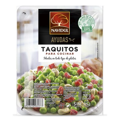 Jamón serrano en taquitos Navidul bandeja 100 g-0