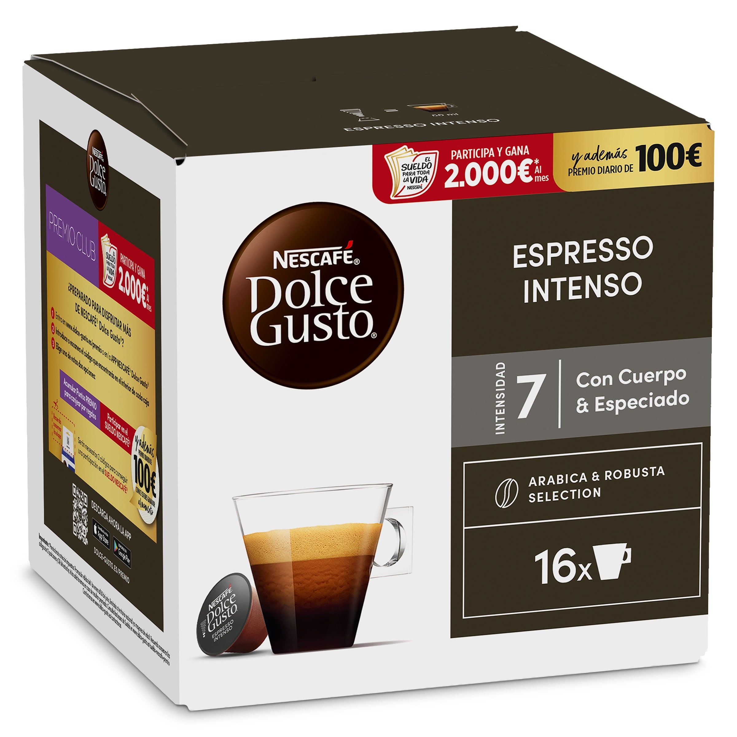 Cápuslas de café expresso intenso Dolce Gusto 16 unidades