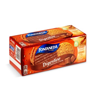 Galletas digestive con chocolate con leche Fontaneda caja 300 g-0 Galletas digestive con chocolate con leche Fontaneda caja 300 g-0