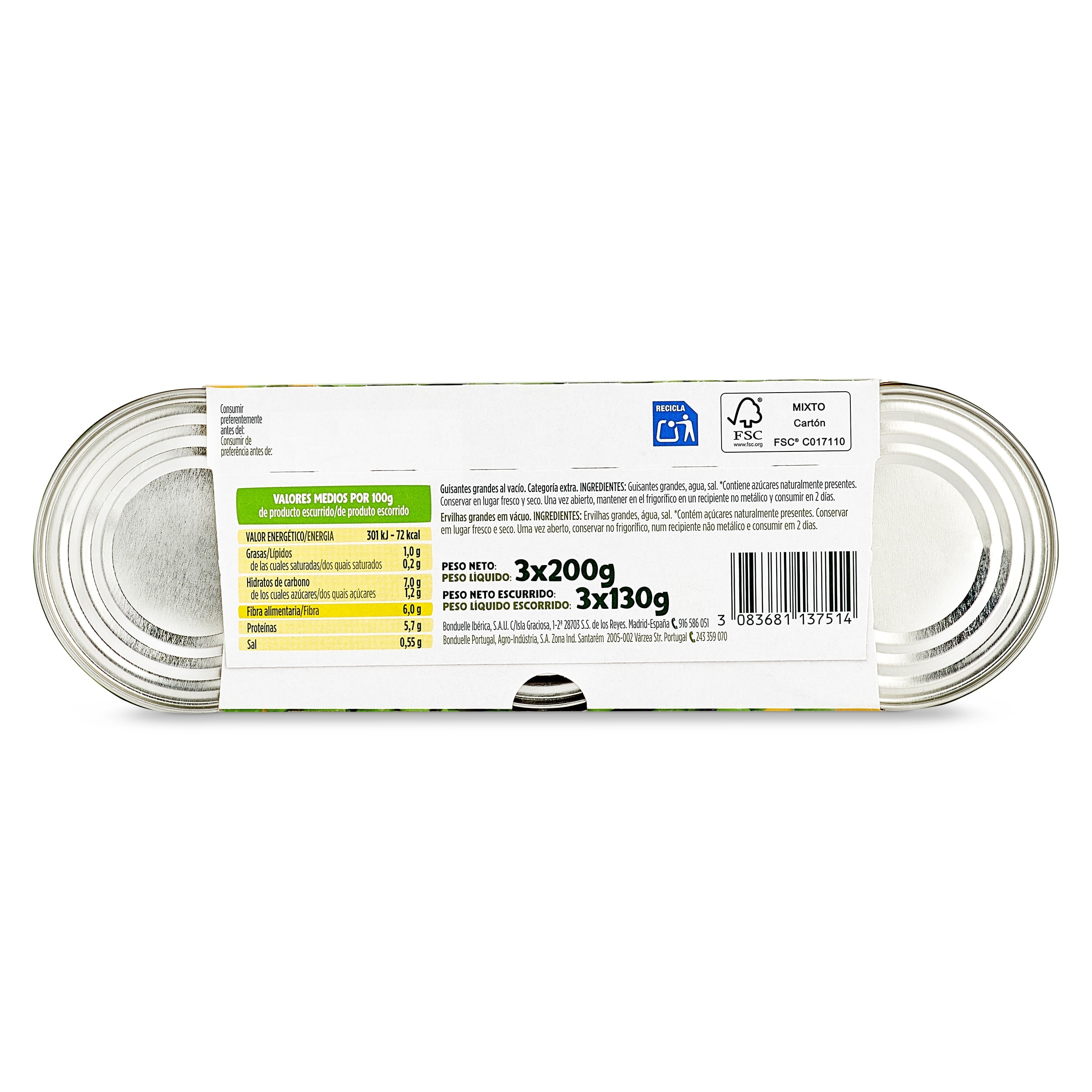 Guisantes Bonduelle 3 x 140 g