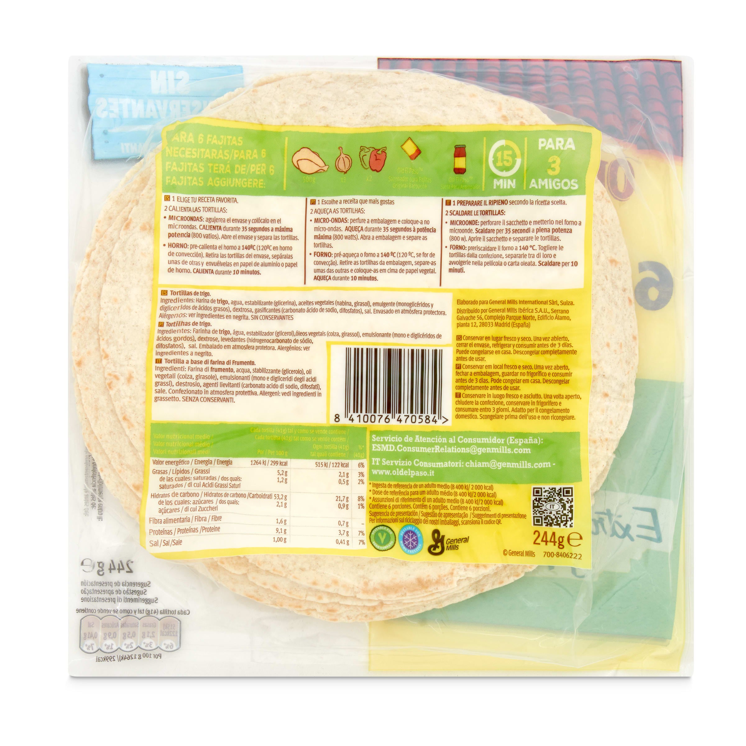 Tortillas de trigo Old El Paso 244 g