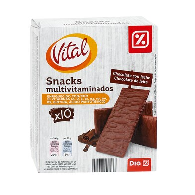 Barritas bañadas con chocolate con leche Dia Vital caja 200 g-0