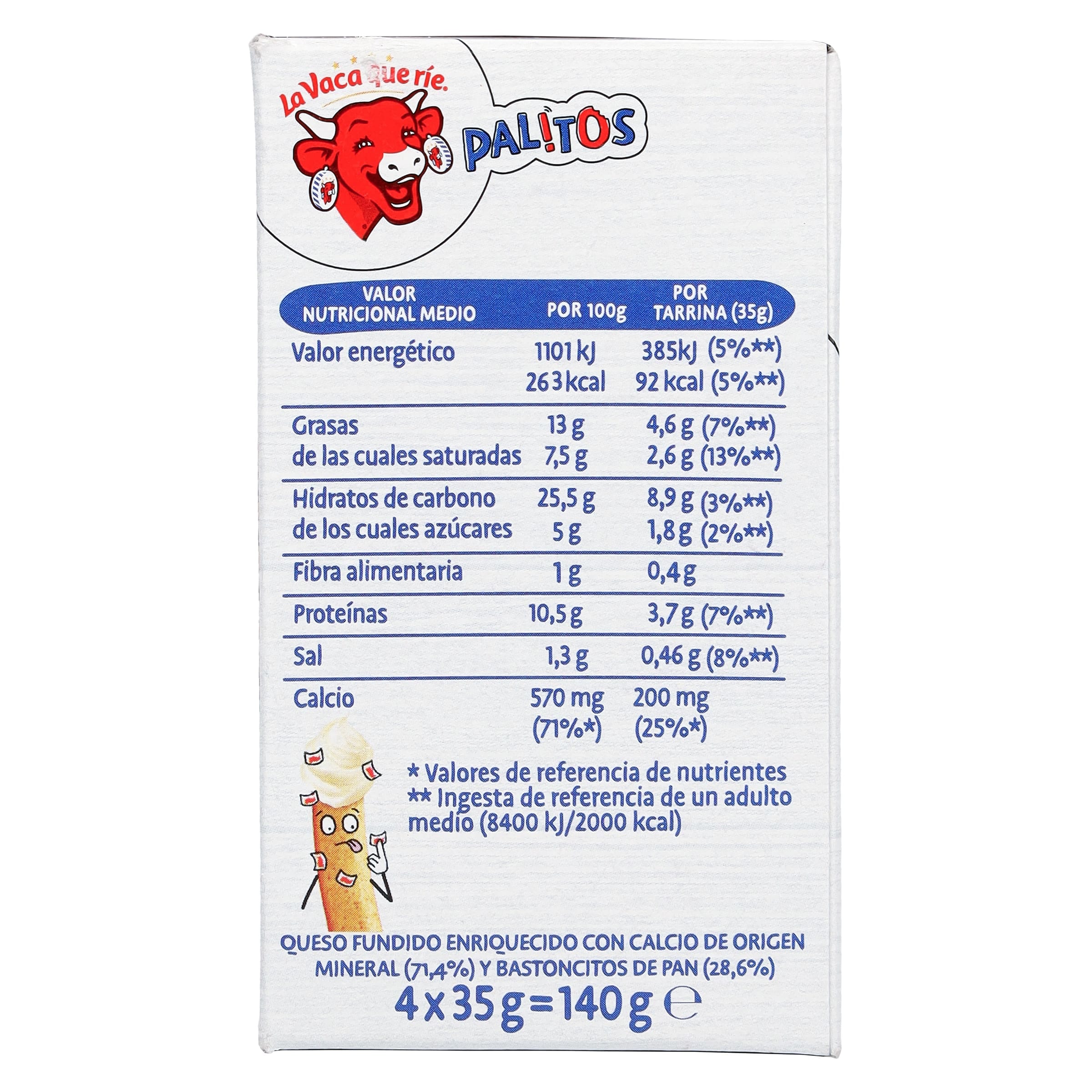Queso fundido con palitos de pan La Vaca que ríe 140 g