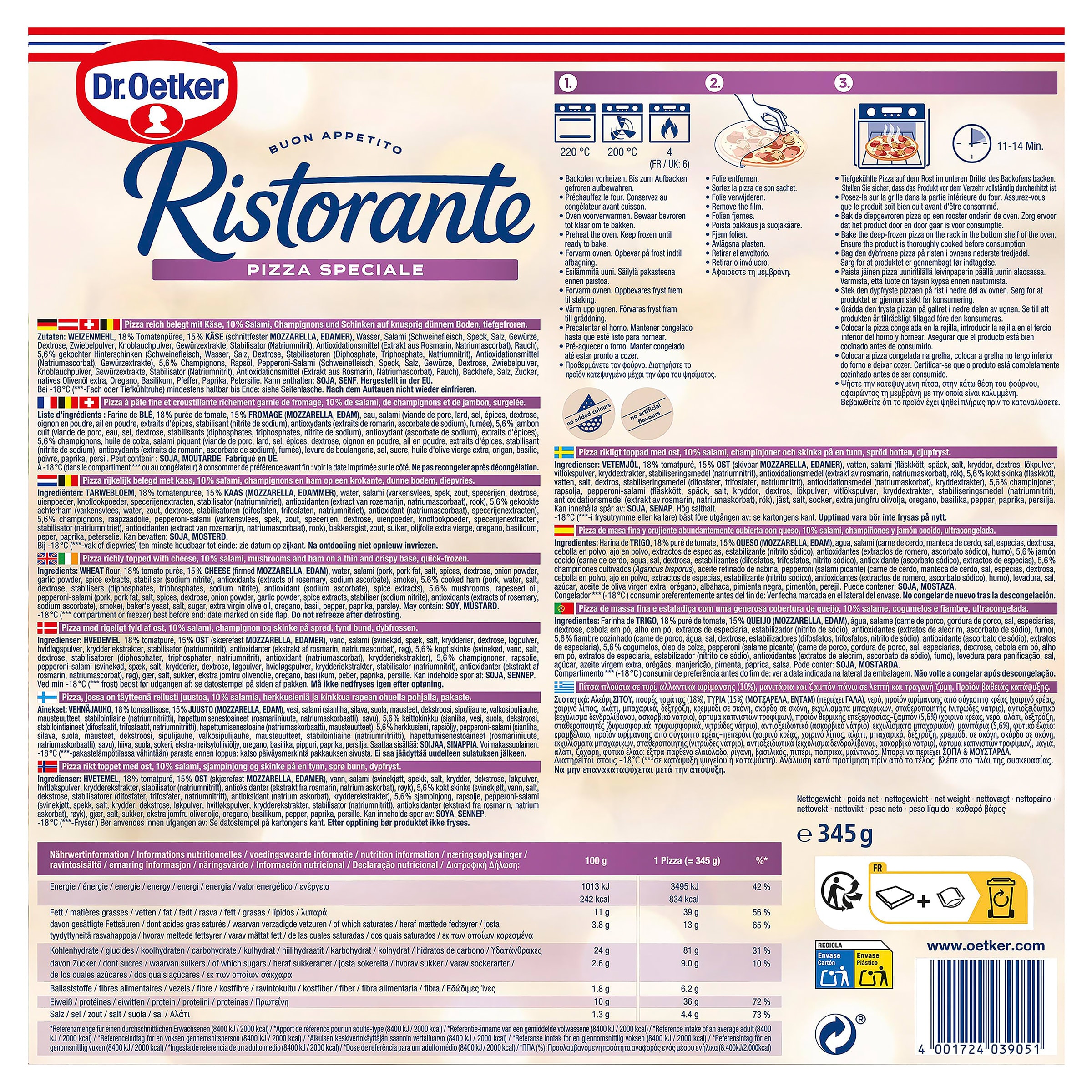 Pizza speciale Dr. Oetker Ristorante 345 g
