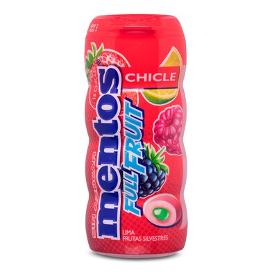Chicles sabor frutas silvestres sin azúcar Mentos bote 30 g-0 Chicles sabor frutas silvestres sin azúcar Mentos bote 30 g-0