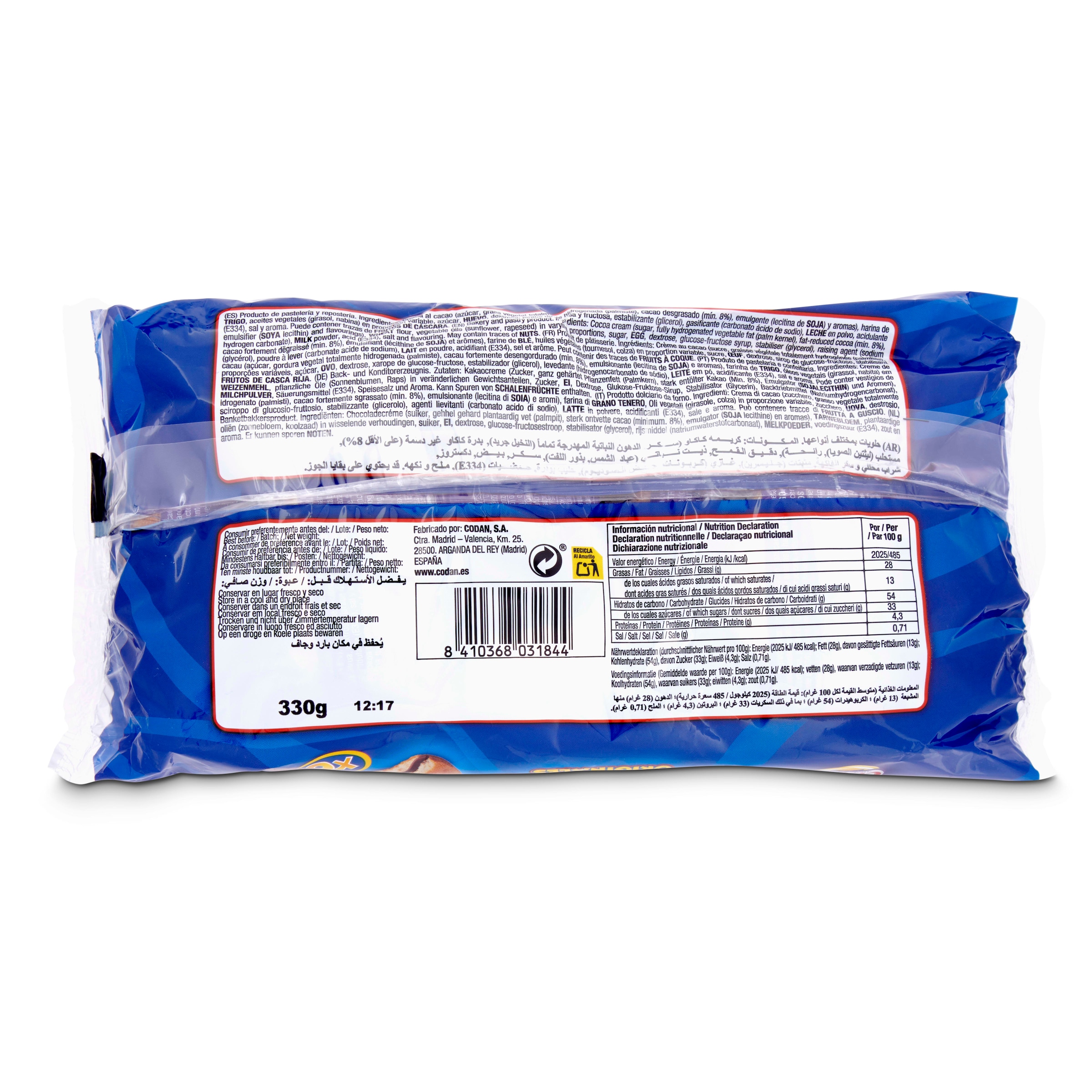 Conchas de chocolate Codan 330 g