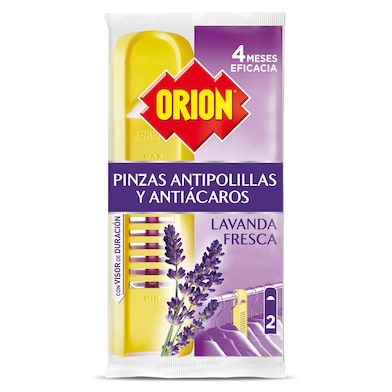 Pinzas antipolillas aroma lavanda fresca Orion bolsa 2 unidades-0