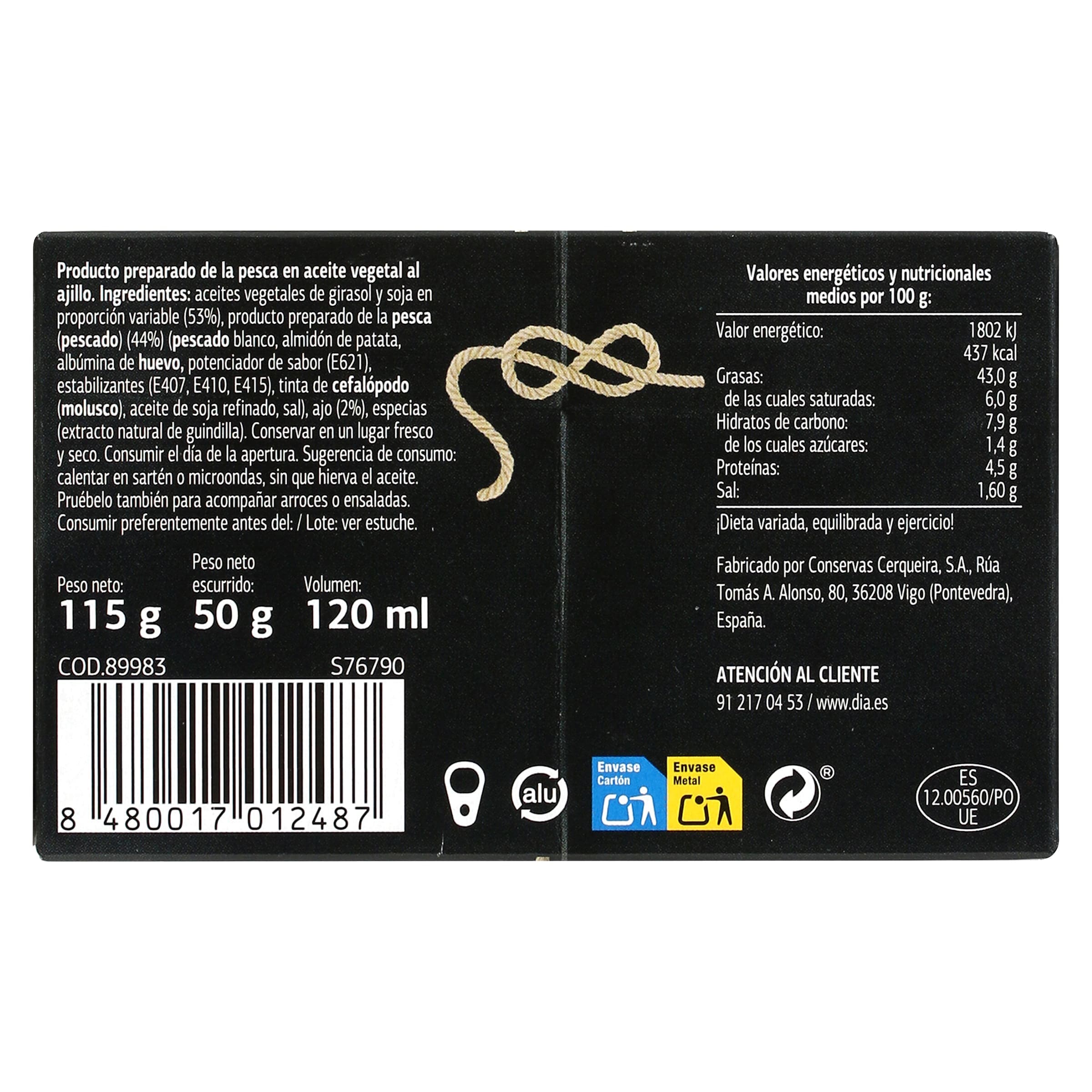 Maravillas de mar al ajillo Dia Mari Marinera 50 g